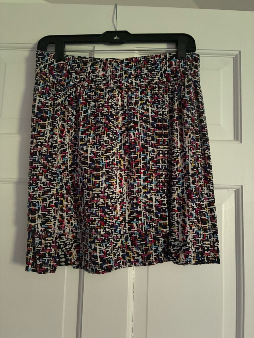 CAbi Multi-Color Abstract Print Mini Skirt